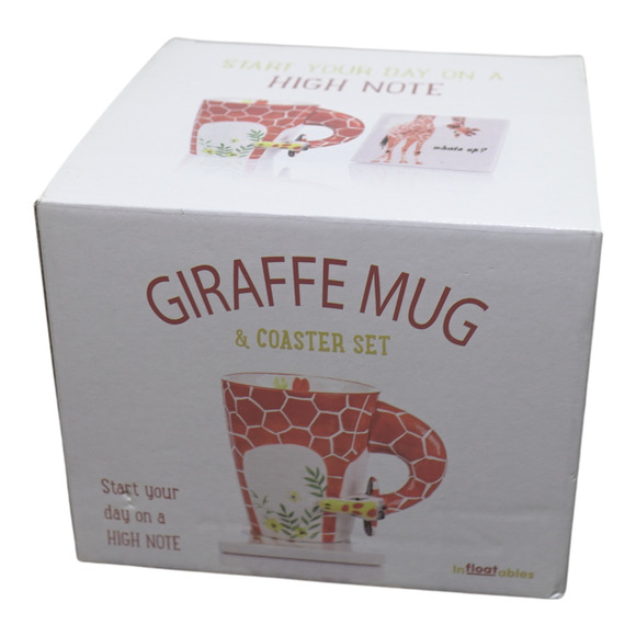 Inflatables Giraffe Mug with Saucer 16 oz Ceramic Coffee Tea Cup NWOT w Box NWOT - Picture 8 of 9